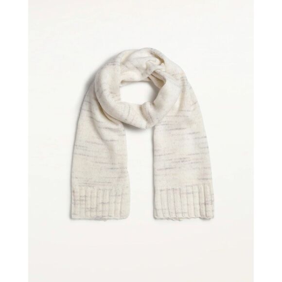 Splendid NWT Off White Marled Wool Blend Winter Scarf Neutral Minimalist - Picture 1 of 8